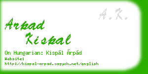 arpad kispal business card