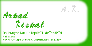 arpad kispal business card